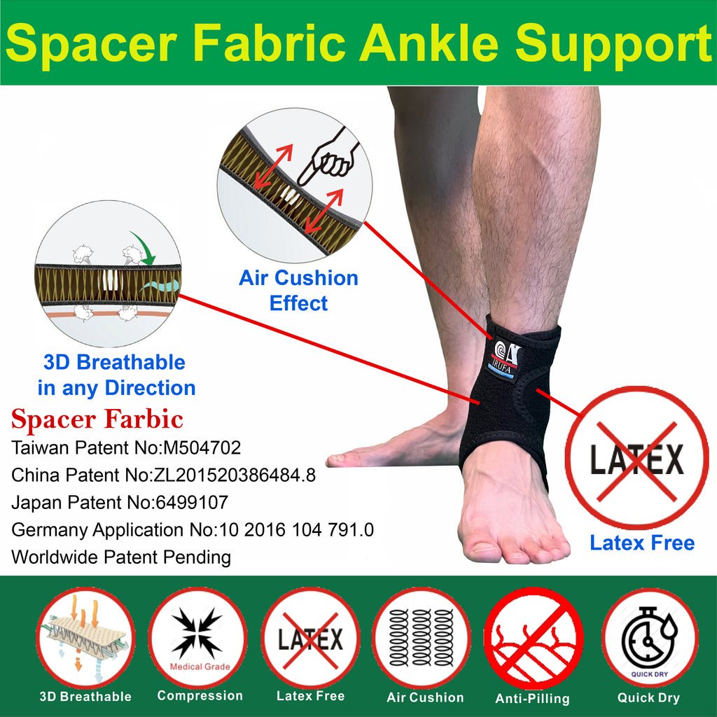 irufa 3D breathable Spacer Fabric ankle support brace wrap for achilles tendon, arthritis ankle, ankle impingement, plantar fascia, ankle injury, ankle sprain, ankle pain, osteochondral