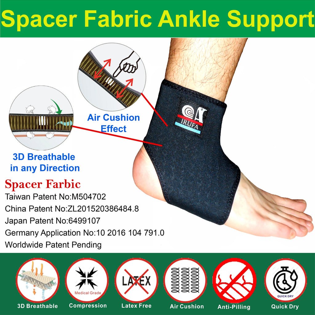irufa 3D breathable Spacer Fabric ankle sleeve support for ankle pain