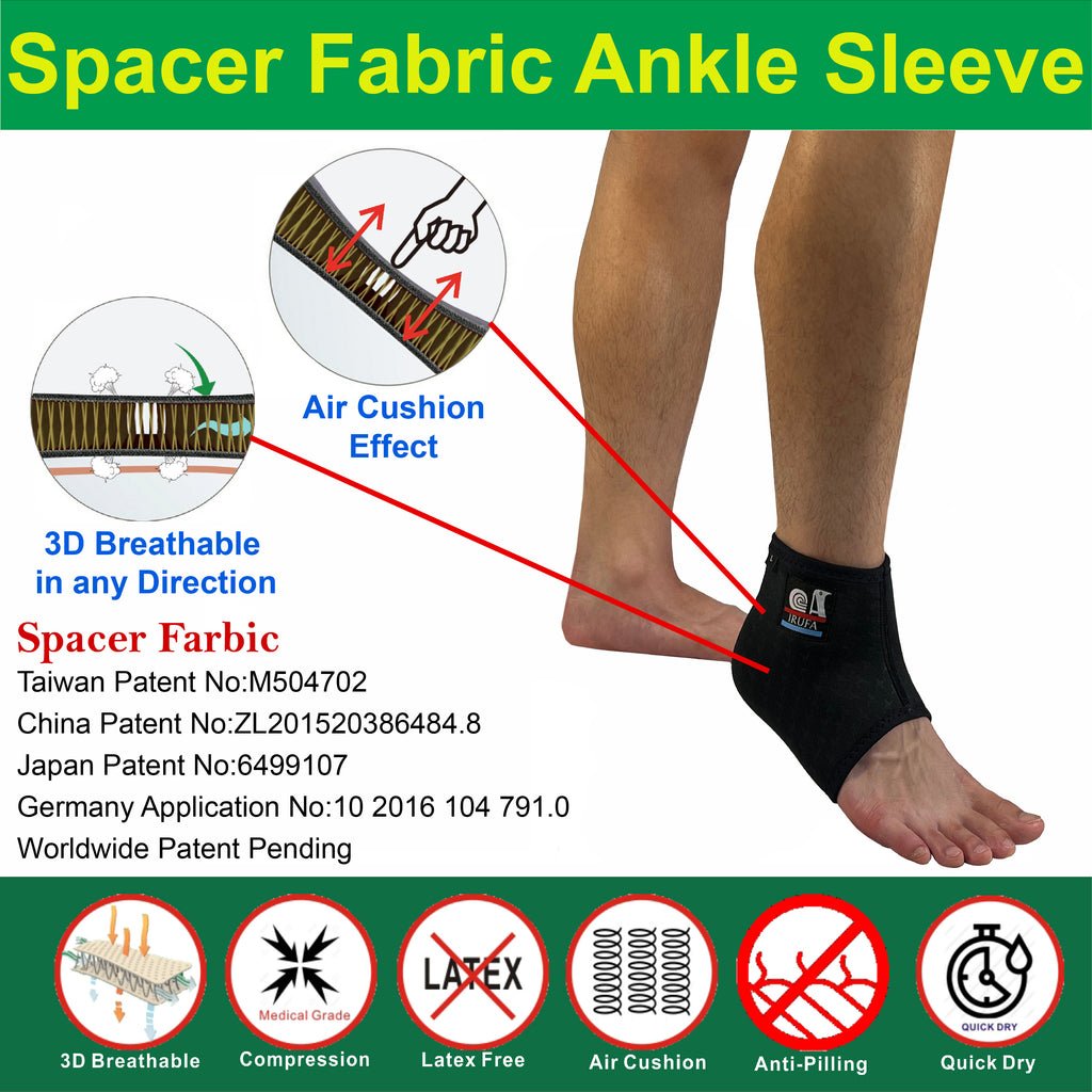 irufa 3D breathable Spacer Fabric ankle support for ankle pain injury sport