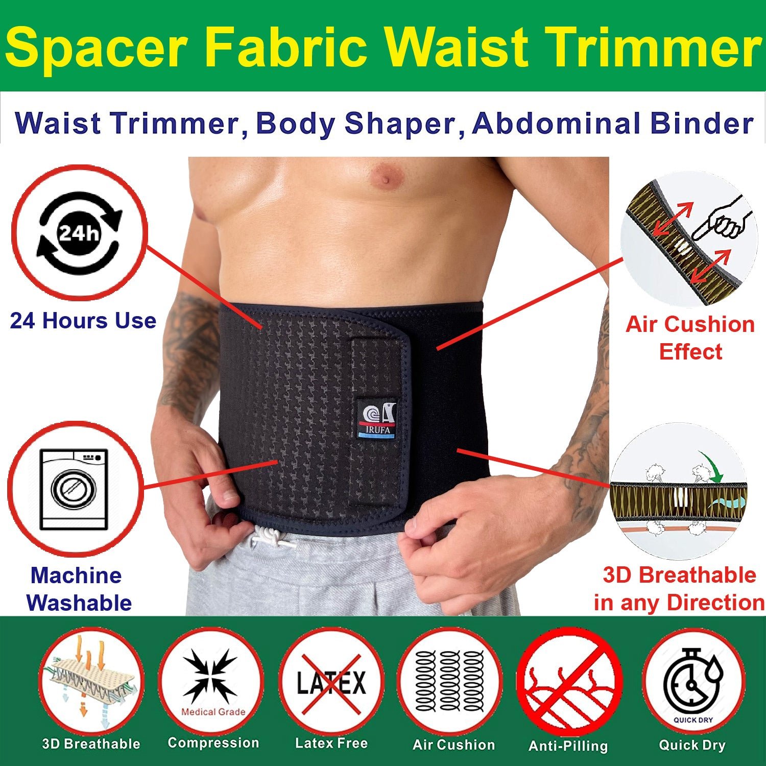 IRUFA, Breathable Spacer Fabric Waist Trimmer - Image 4