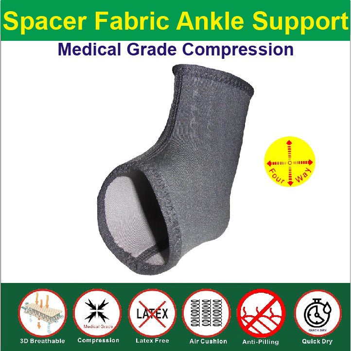 IRUFA, 3D Breathable Adjustable Spacer Fabric Open Heel Ankle Sleeve - Image 4