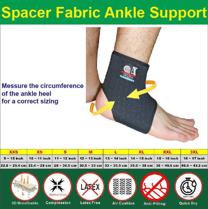 IRUFA, 3D Breathable Adjustable Spacer Fabric Open Heel Ankle Sleeve - Image 5