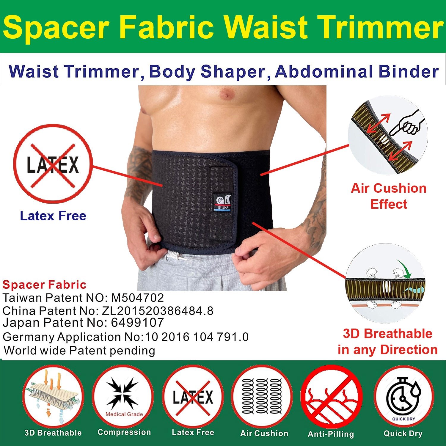 IRUFA, Breathable Spacer Fabric Waist Trimmer - Image 2