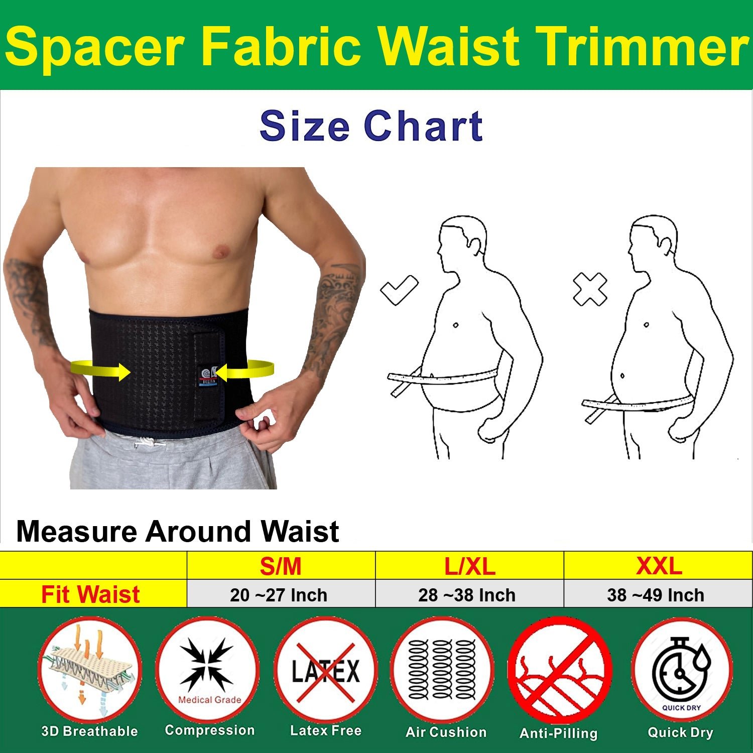 IRUFA, Breathable Spacer Fabric Waist Trimmer - Image 6