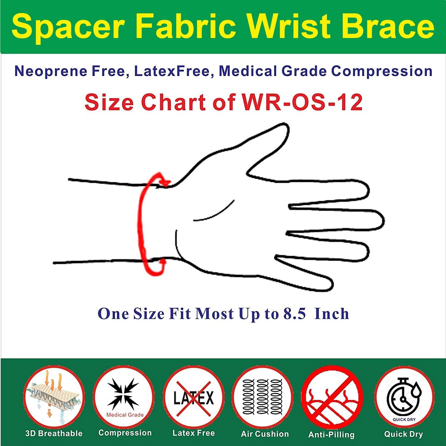 IRUFA, 3D Breathable Elastic Fabric Wrist Brace - Image 8