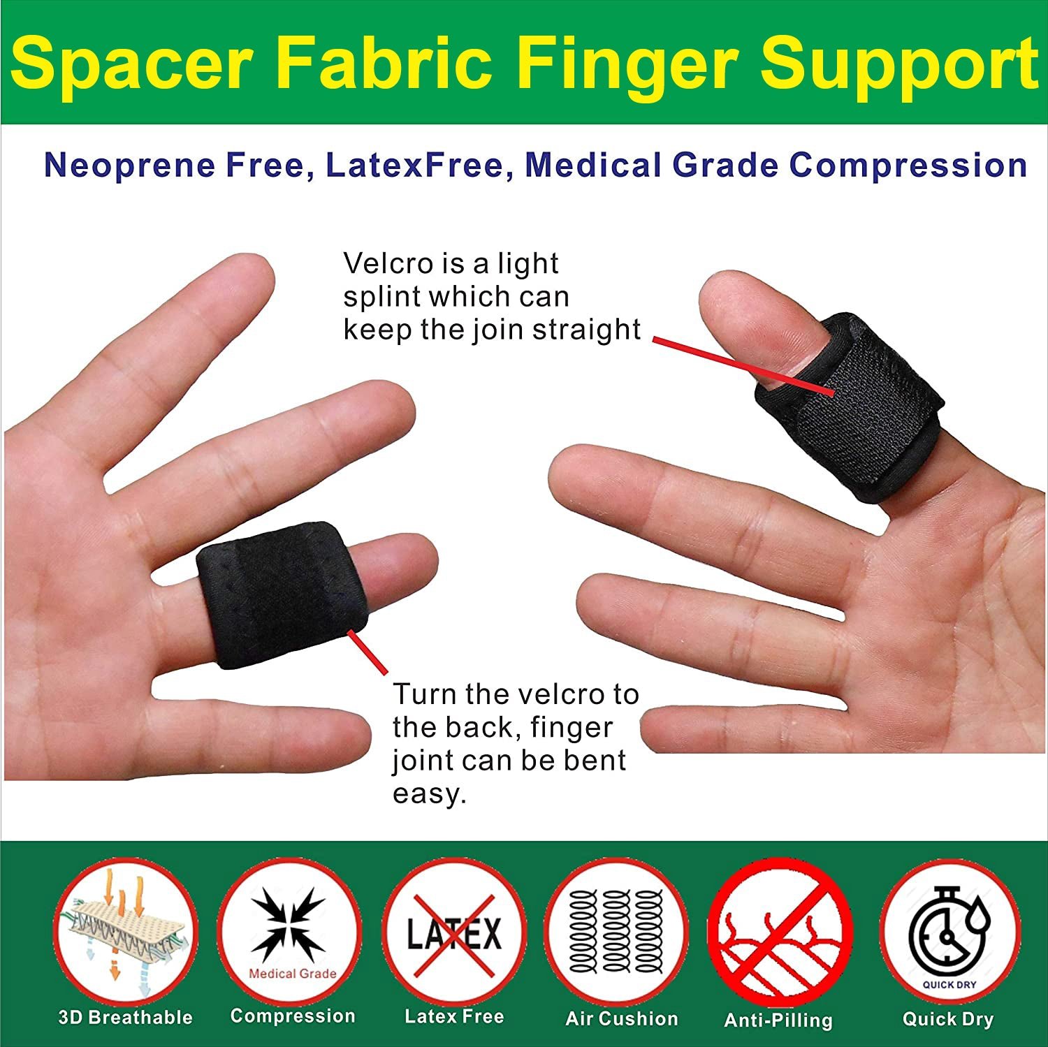 IRUFA, 3D Breathable Spacer Fabric Finger Brace - Image 4